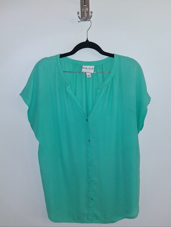 Tops - Ava & Viv Women's Casual Blouse | Size XL | Aqua